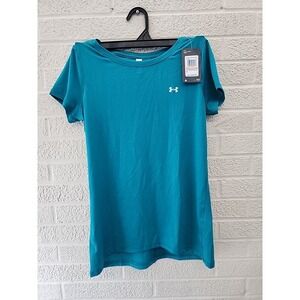 Under Armour Women's HeatGear Armour Short-Sleeve‎ T-Shirt Small Green